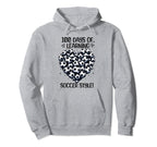 100 Days School Soccer Heart Love Hoodie - Novelty Apparel for Adults
