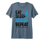 Eat Sleep Soccer Repeat Sport Player Tri T-Shirt - Graphic Print Unisex