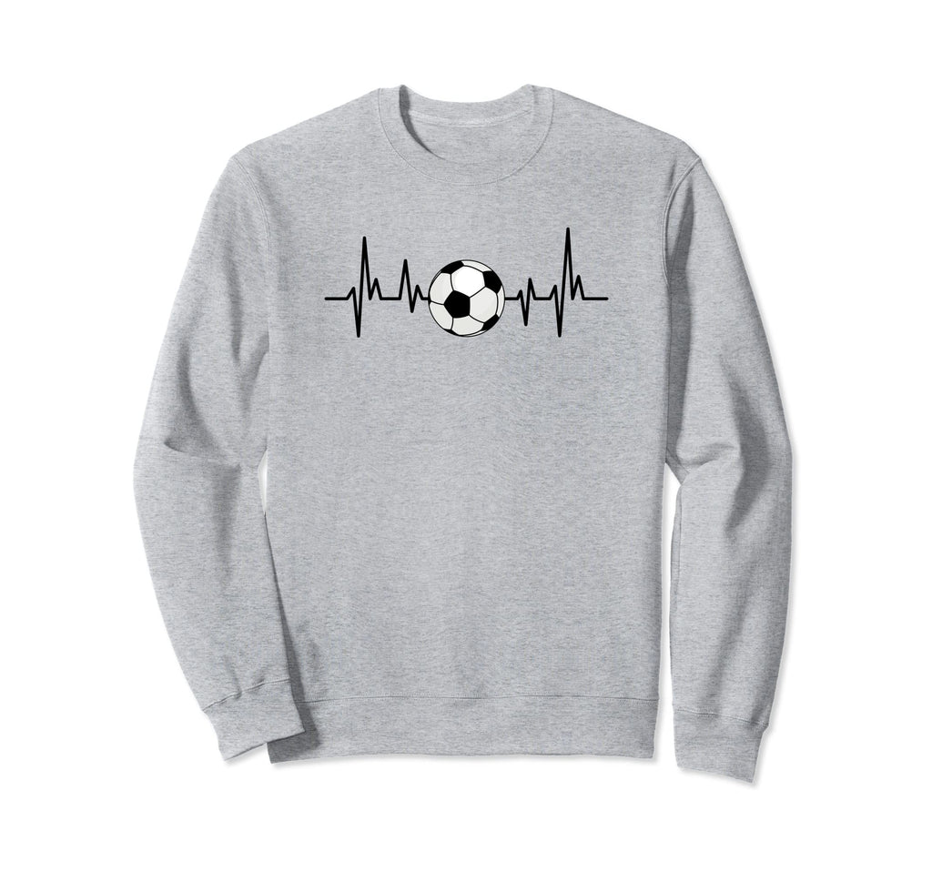 Funny Game Day Soccer Heartbeat Pulse Sweatshirt - Unique Graphic Men Women