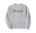 Funny Game Day Soccer Heartbeat Pulse Sweatshirt - Unique Graphic Men Women