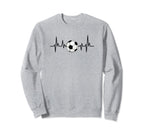 Funny Game Day Soccer Heartbeat Pulse Sweatshirt - Unique Graphic Men Women