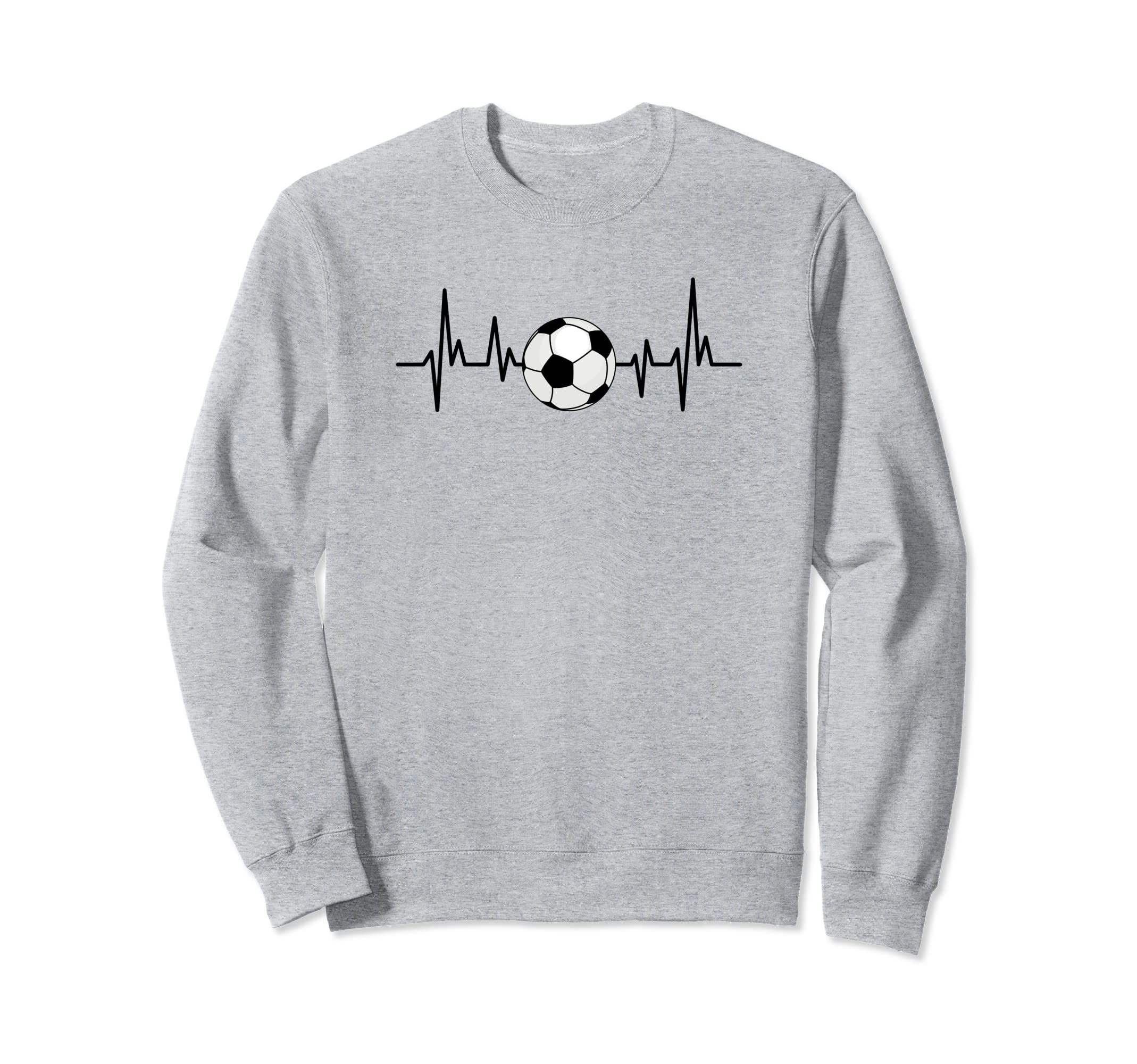 Funny Game Day Soccer Heartbeat Pulse Sweatshirt - Unique Graphic Men Women