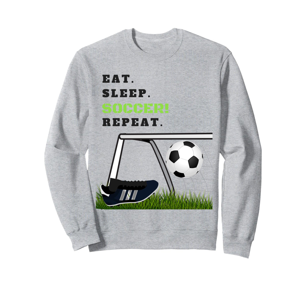 Eat Sleep Soccer Repeat Soccer Goal Sweatshirt - Minimalist Print Unisex