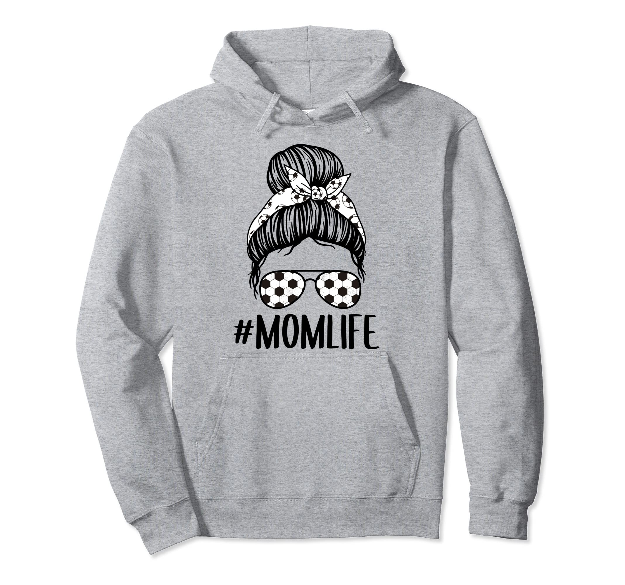 Momlife Messy Bun Soccer Mom Hoodie - Casual Everyday Wear for Adults