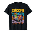 Colorful Soccer Brother Ball Distressed T-Shirt - Graphic Print Unisex