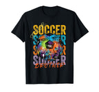Colorful Soccer Brother Ball Distressed T-Shirt - Graphic Print Unisex