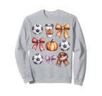 Coquette Fall Soccer Autumn Bow Sweatshirt - Trendy Graphic Men Women