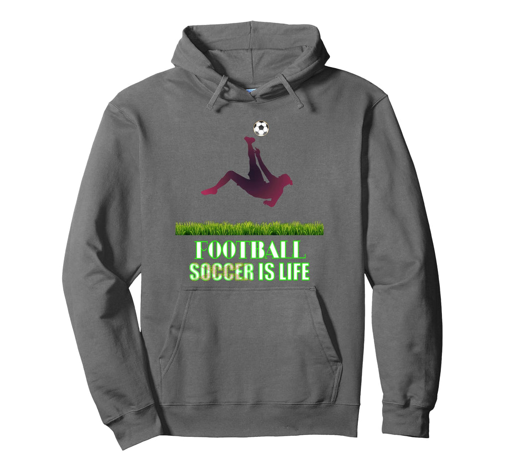 Soccer Is Life Bold Modern Hoodie - Fun Novelty Design Unisex