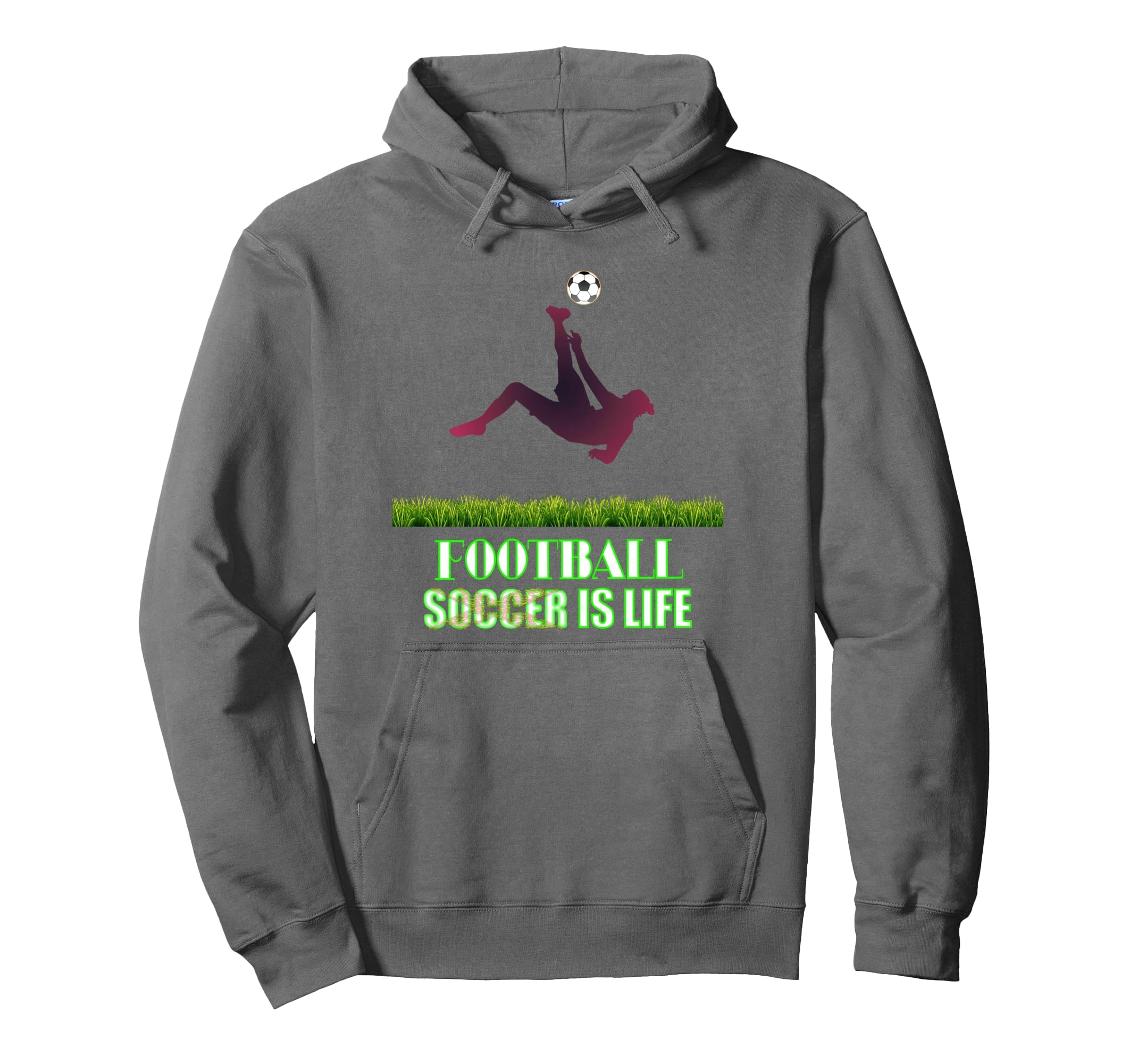 Soccer Is Life Bold Modern Hoodie - Fun Novelty Design Unisex
