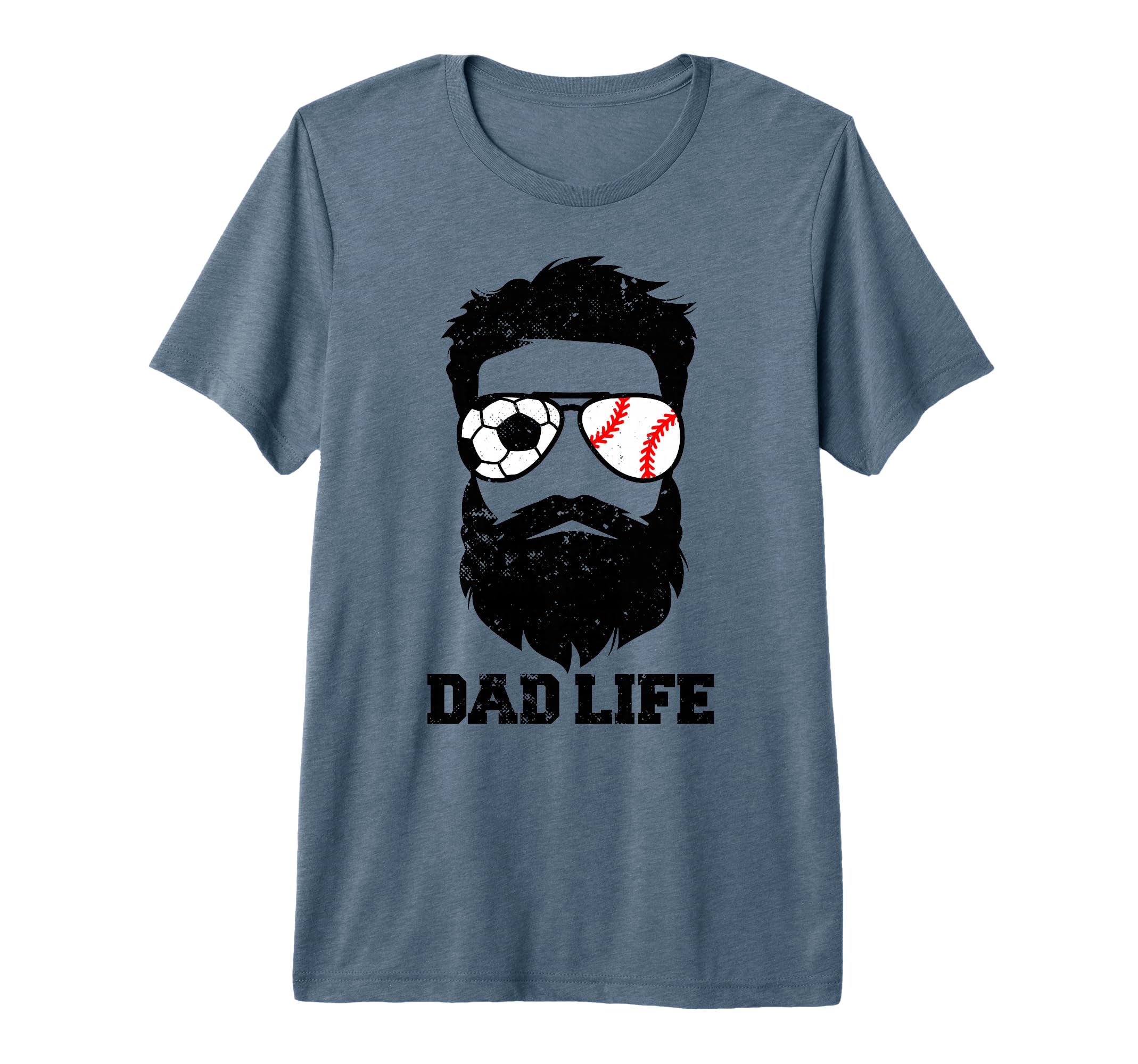 Mens Soccer Baseball Dad Messy Hair T-Shirt - Custom Art Print Unisex
