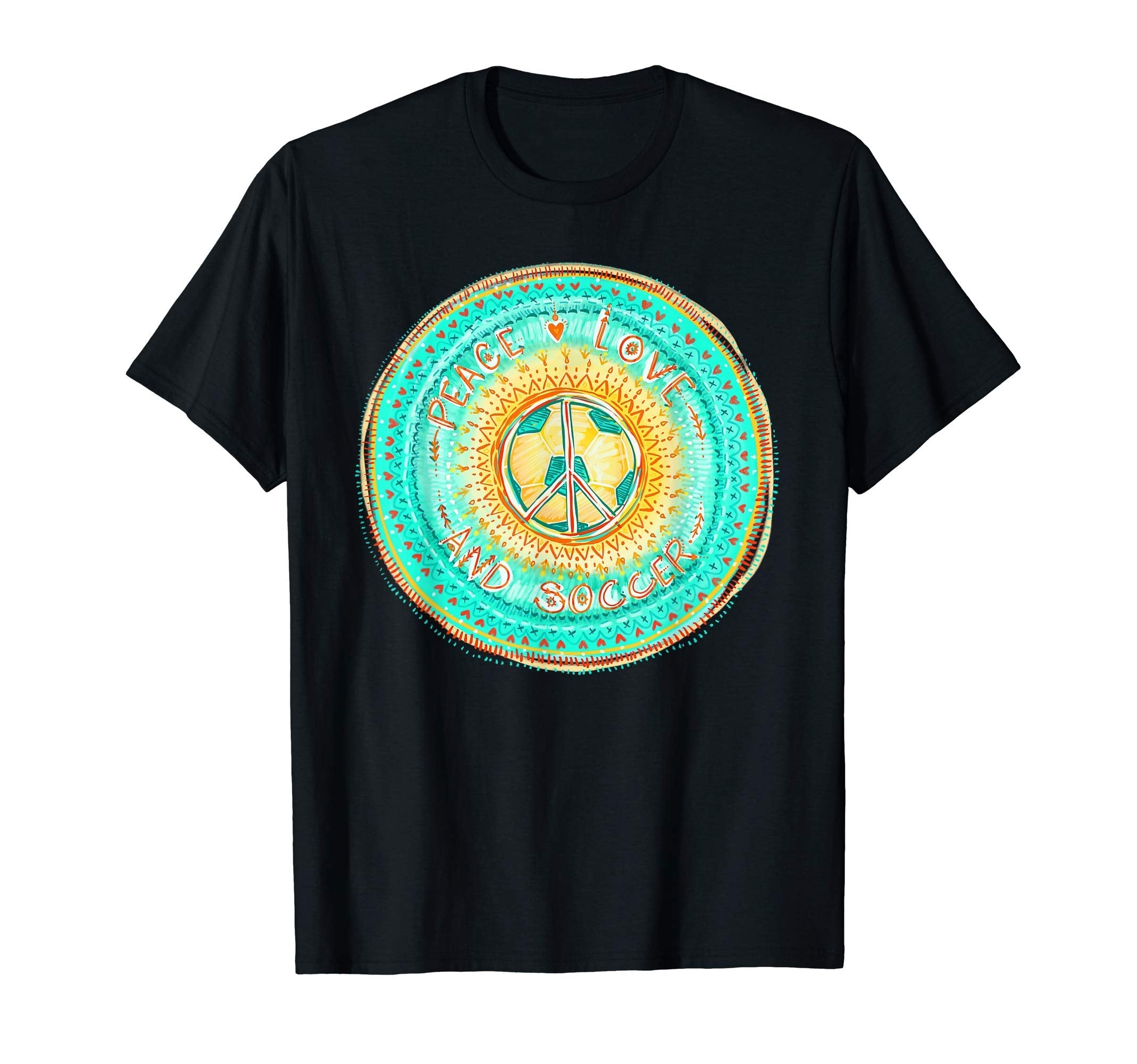 Womens Soccer All Ages Peace Love Soccer T-Shirt - Aesthetic Graphic Unisex