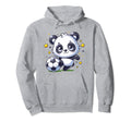 Panda Soccer Player Kicking Soccer Ball Hoodie - Minimalist Print Unisex
