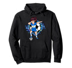Dabbing Soccer Nicaragua Jersey Floral Hoodie - Unique Graphic for Adults