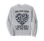 100 Days School Soccer Heart Love Sweatshirt - Trendy Graphic Men Women