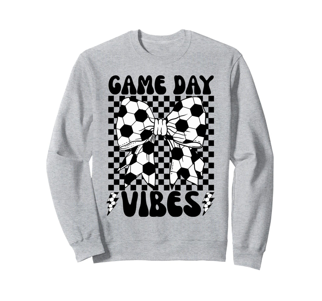 Game Day Vibes Coquette Bow Soccer Sweatshirt - Novelty Apparel Unisex