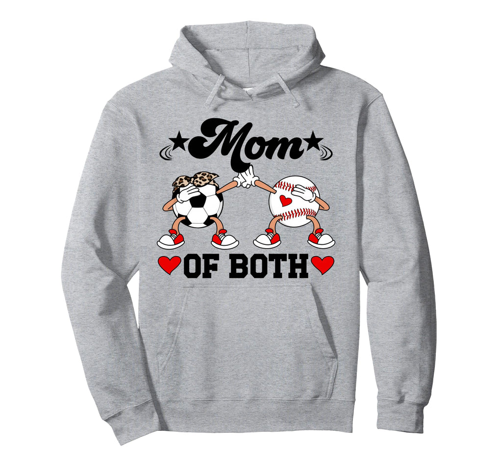 Mom Both Soccer Baseball Mom Baseball Hoodie - Minimalist Print Men Women