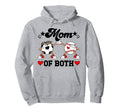 Mom Both Soccer Baseball Mom Baseball Hoodie - Minimalist Print Men Women