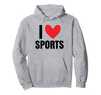 I Love Sports Football Baseball Hoodie - Casual Everyday Wear Unisex