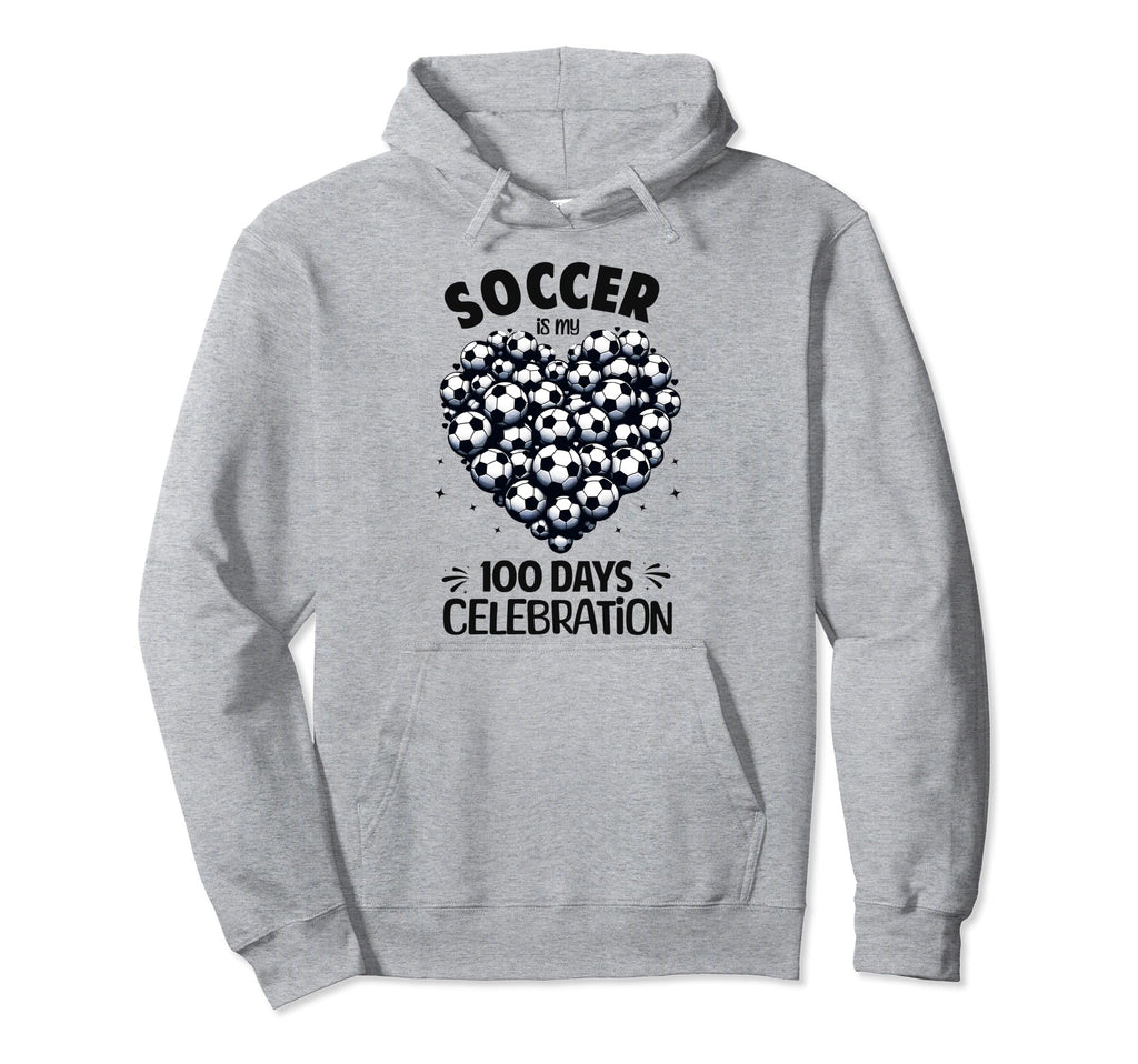 100 Days School Soccer Heart Love Hoodie - Aesthetic Graphic Men Women