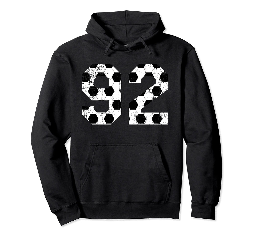 Soccer 92 Jersey Number Hoodie - Novelty Apparel Men Women