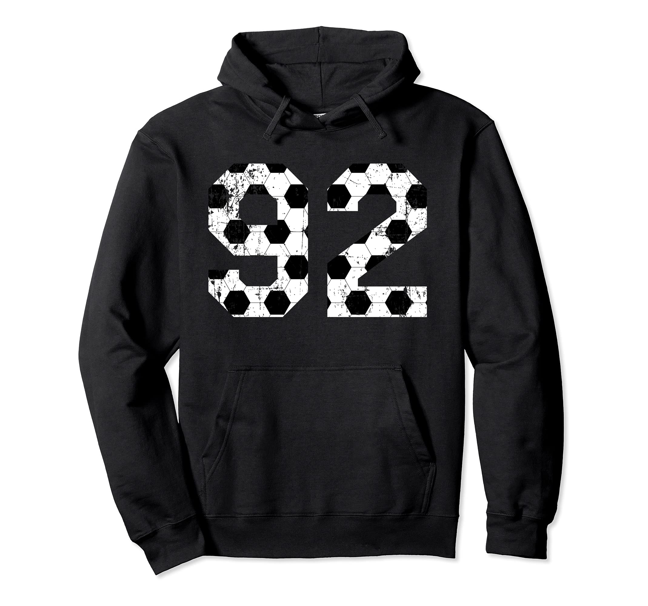 Soccer 92 Jersey Number Hoodie - Novelty Apparel Men Women