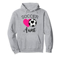 Soccer Aunt Love Heart Auntie Niece Hoodie - Minimalist Print for Adults