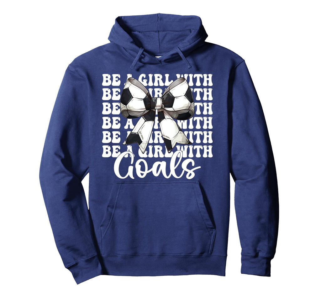 Be Goals Soccer Coquette Bow Hoodie - Novelty Apparel for Adults