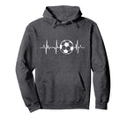 Soccer Heartbeat Hoodie - Novelty Apparel for Adults