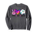 Peace Love Soccer Tie Dye Soccer Sweatshirt - Casual Everyday Wear Unisex