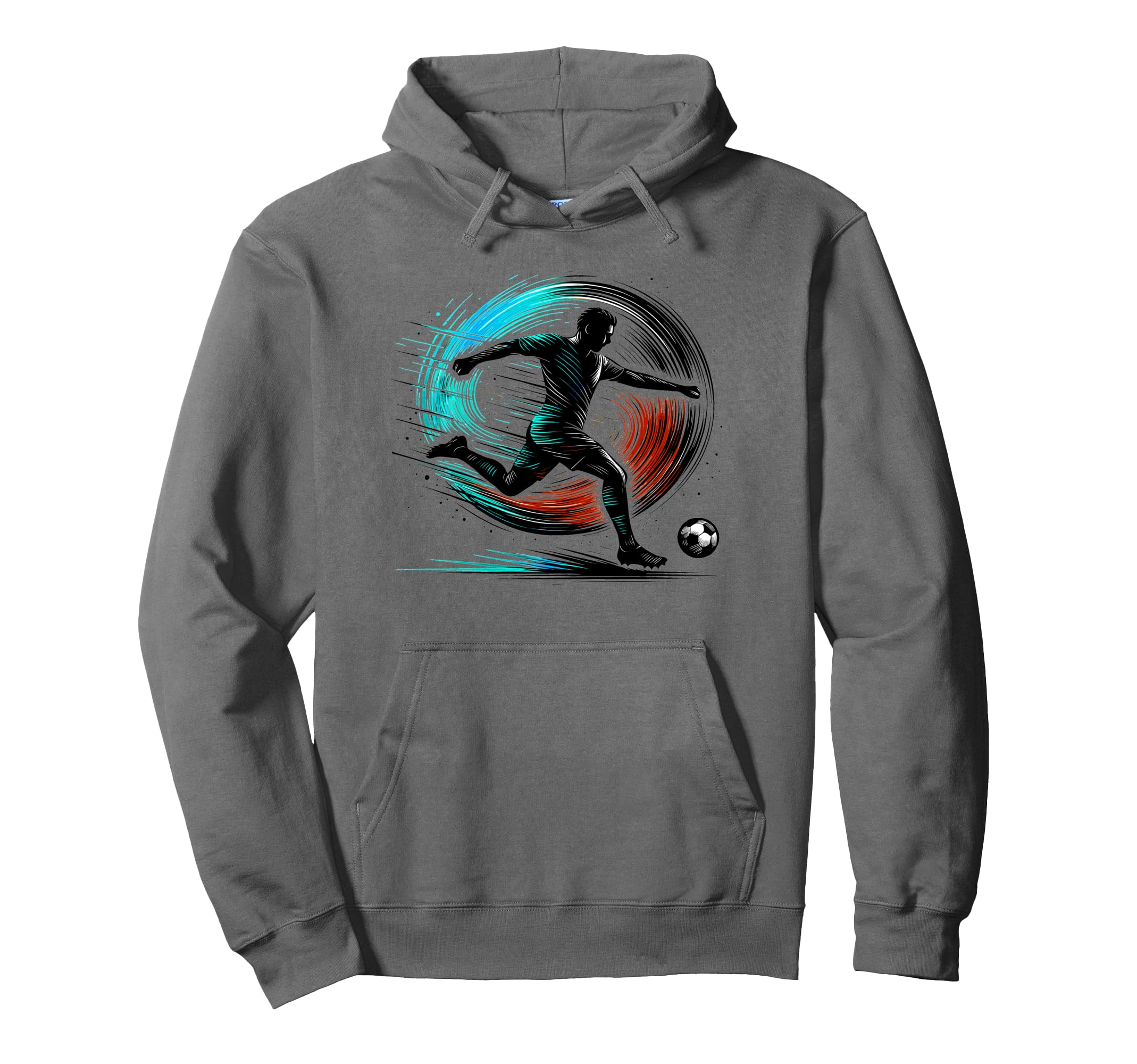 Powerful Soccer Kick Male Athletes Hoodie - Streetwear Style for Adults