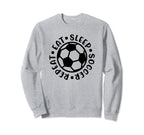Eat Sleep Soccer Repeat Goalie Keeper Sweatshirt - Graphic Print Unisex