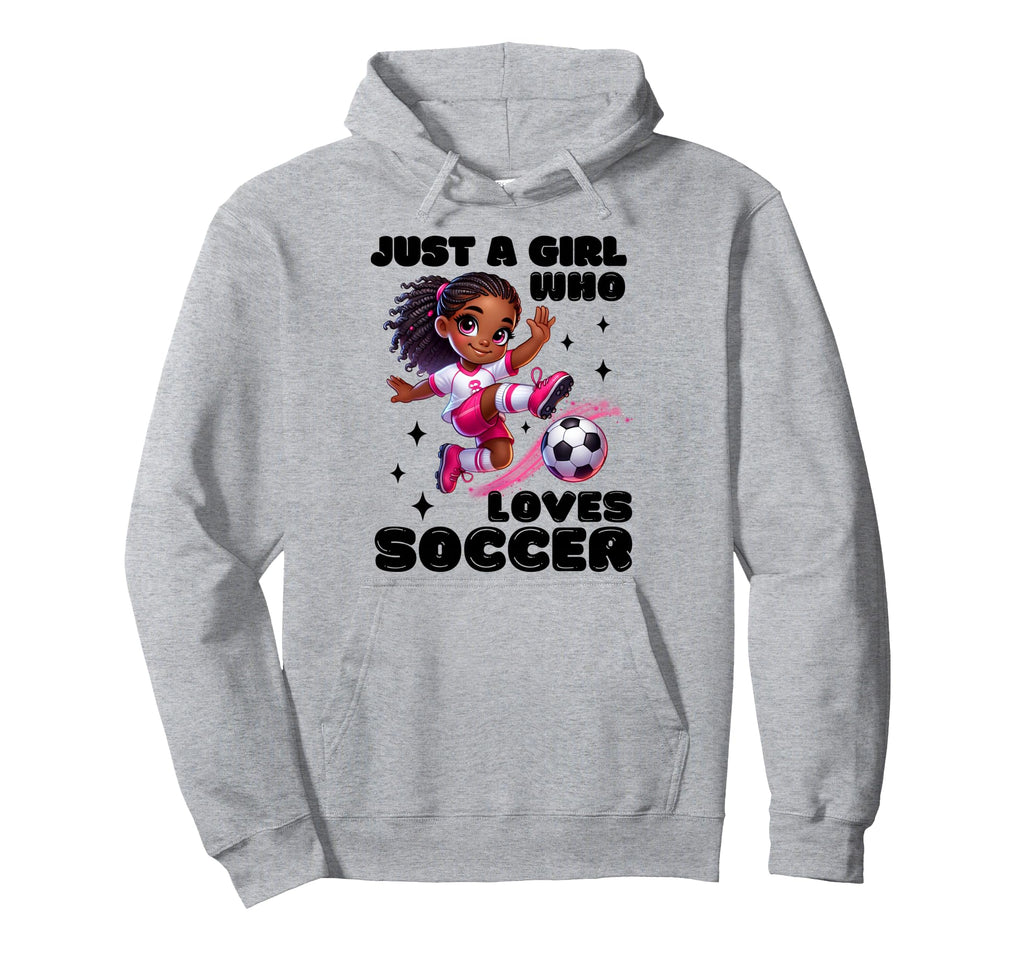 Just Who Loves Soccer African American Hoodie - Graphic Print Men Women