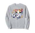 Soccer Player Cat Kitten Kicking Sweatshirt - Custom Art Print for Adults