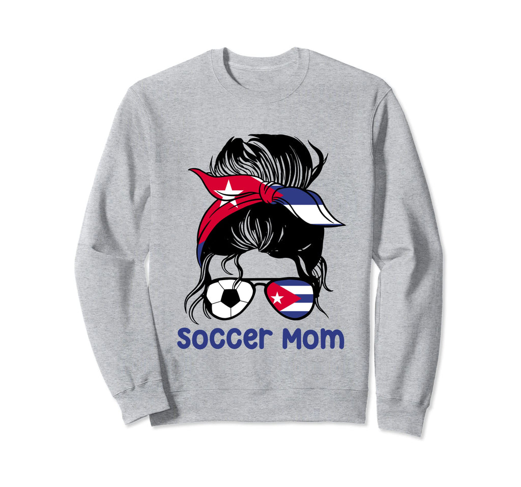 Soccer Mom Cuba Messy Bun Mothers Sweatshirt - Casual Everyday Wear Unisex