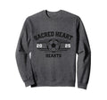 Sacred Heart Hearts Soccer Ball Sweatshirt - Aesthetic Graphic Men Women