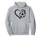 Soccer Heart Soccer Ball Heart Hoodie - Fun Novelty Design Men Women