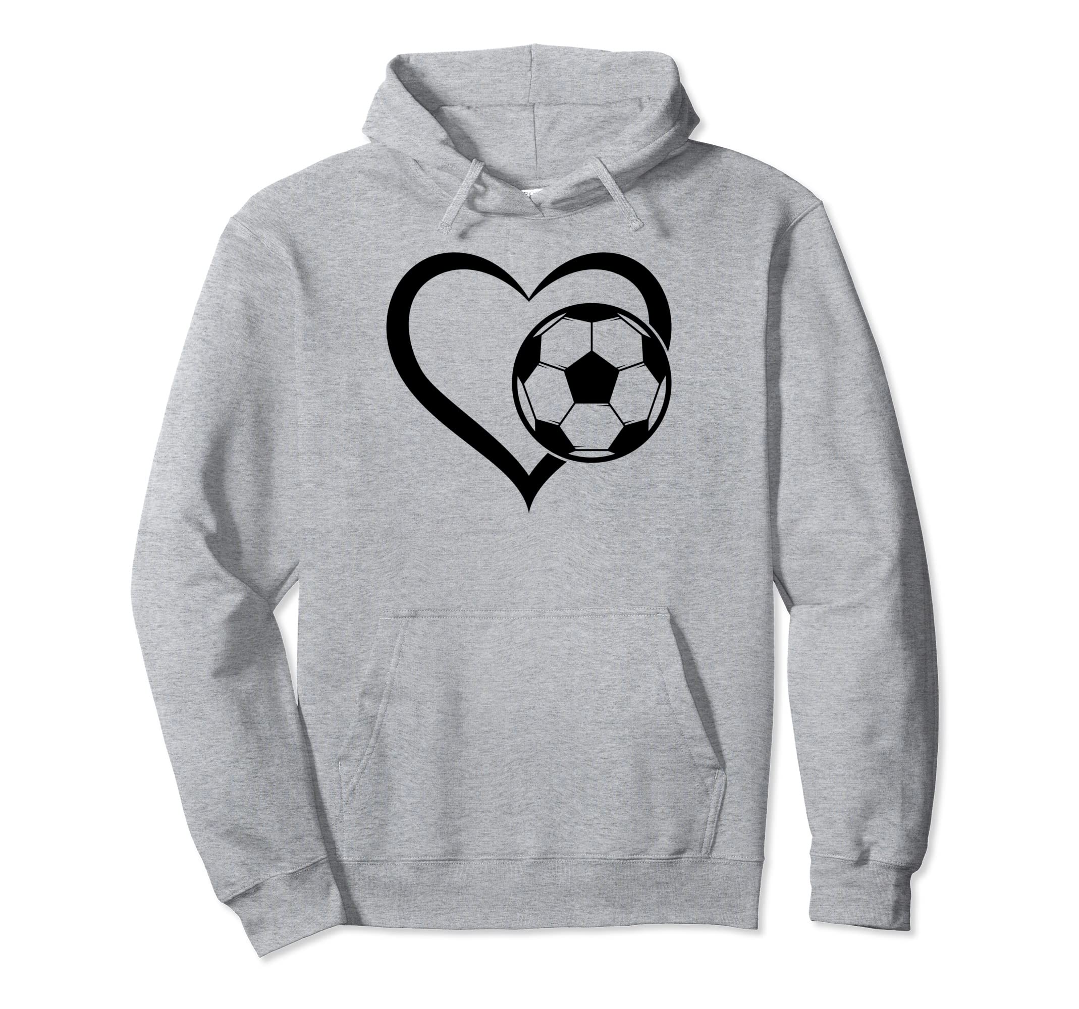 Soccer Heart Soccer Ball Heart Hoodie - Fun Novelty Design Men Women