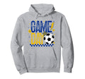 Game Day Soccer Season Blue Gold Hoodie - Streetwear Style for Adults