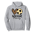 Soccer Mammy Heart Leopard Matching Family Hoodie - Minimalist Print Unisex
