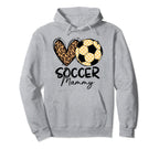 Soccer Mammy Heart Leopard Matching Family Hoodie - Minimalist Print Unisex