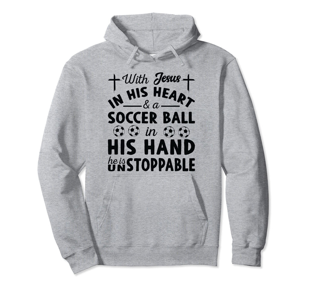 Jesus Heart He Is Unstoppable Soccer Hoodie - Streetwear Style Men Women