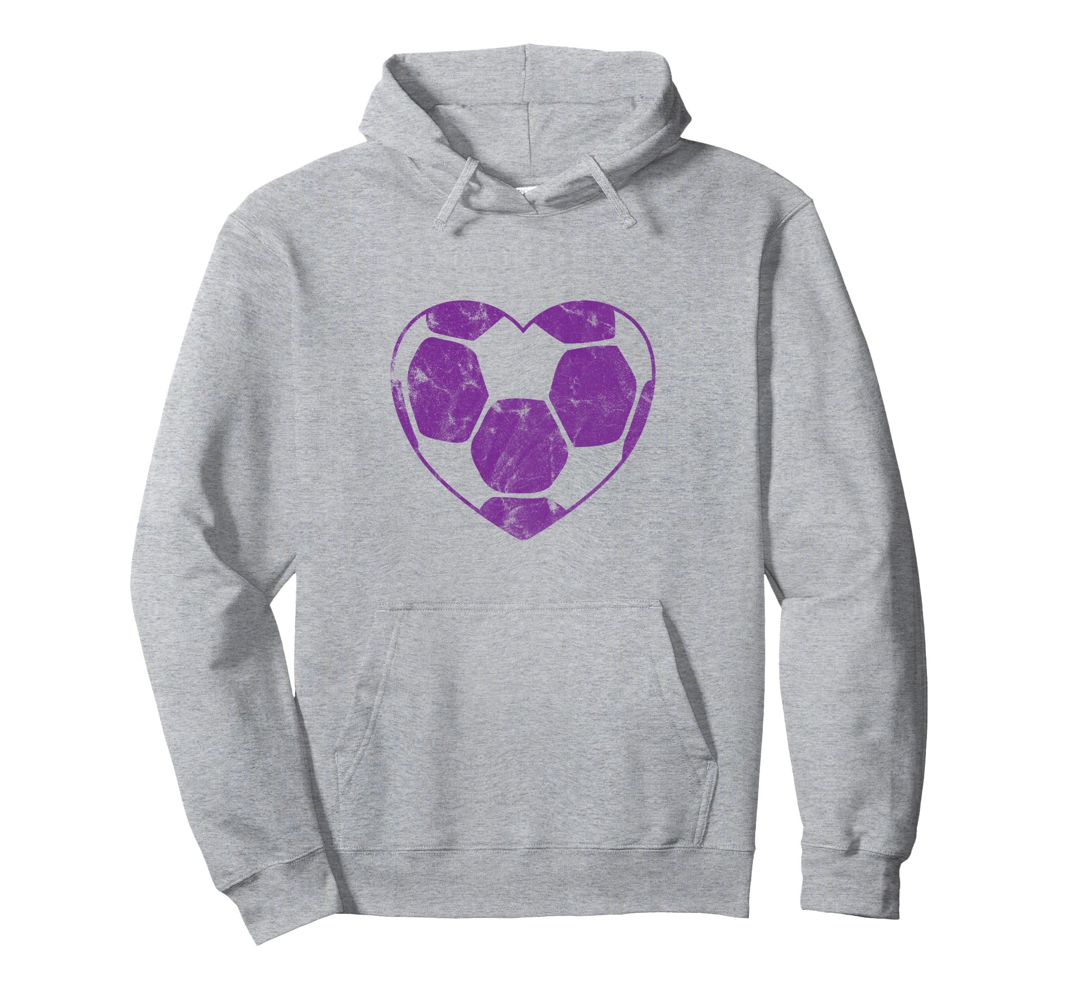 Purple Soccer Ball Mom Fan Simple Heart Hoodie - Unique Graphic for Adults