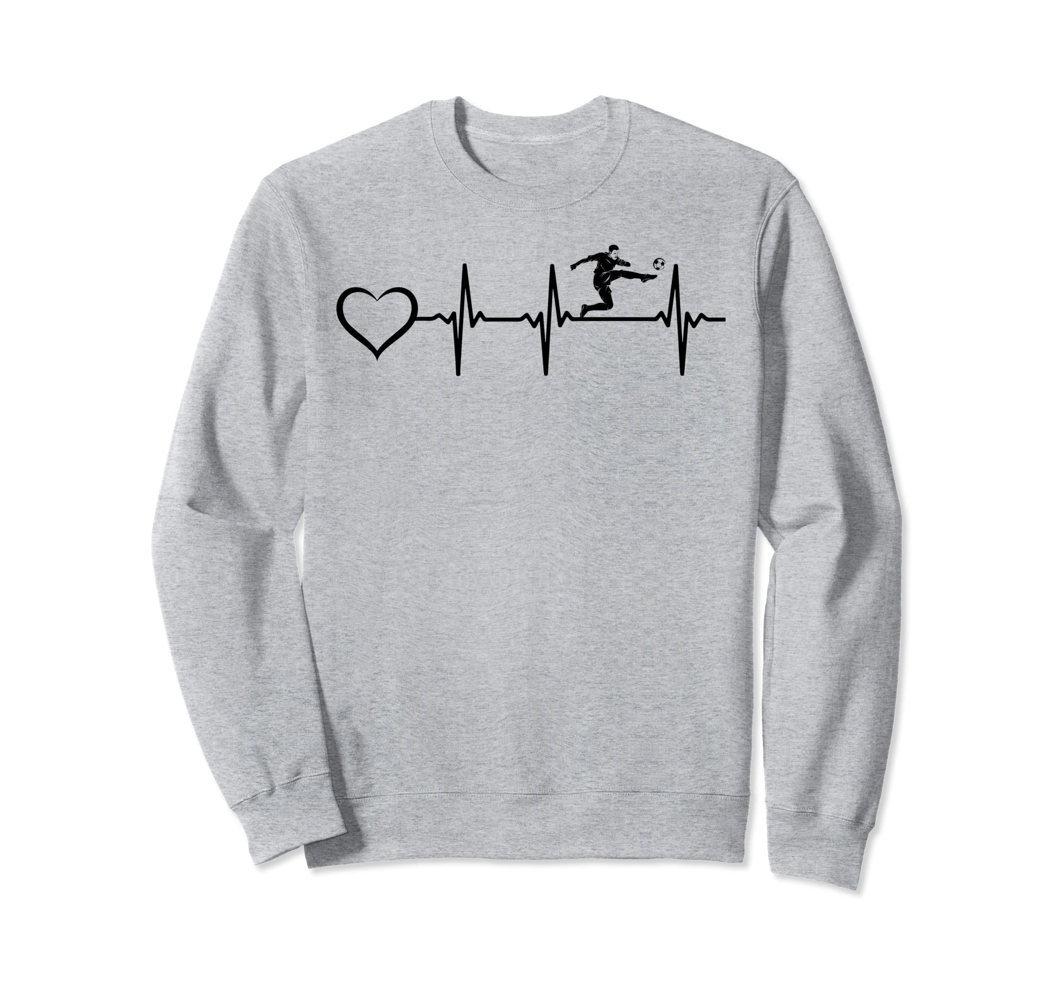 Soccer Heartbeat Heart Soccer Sweatshirt - Aesthetic Graphic Men Women