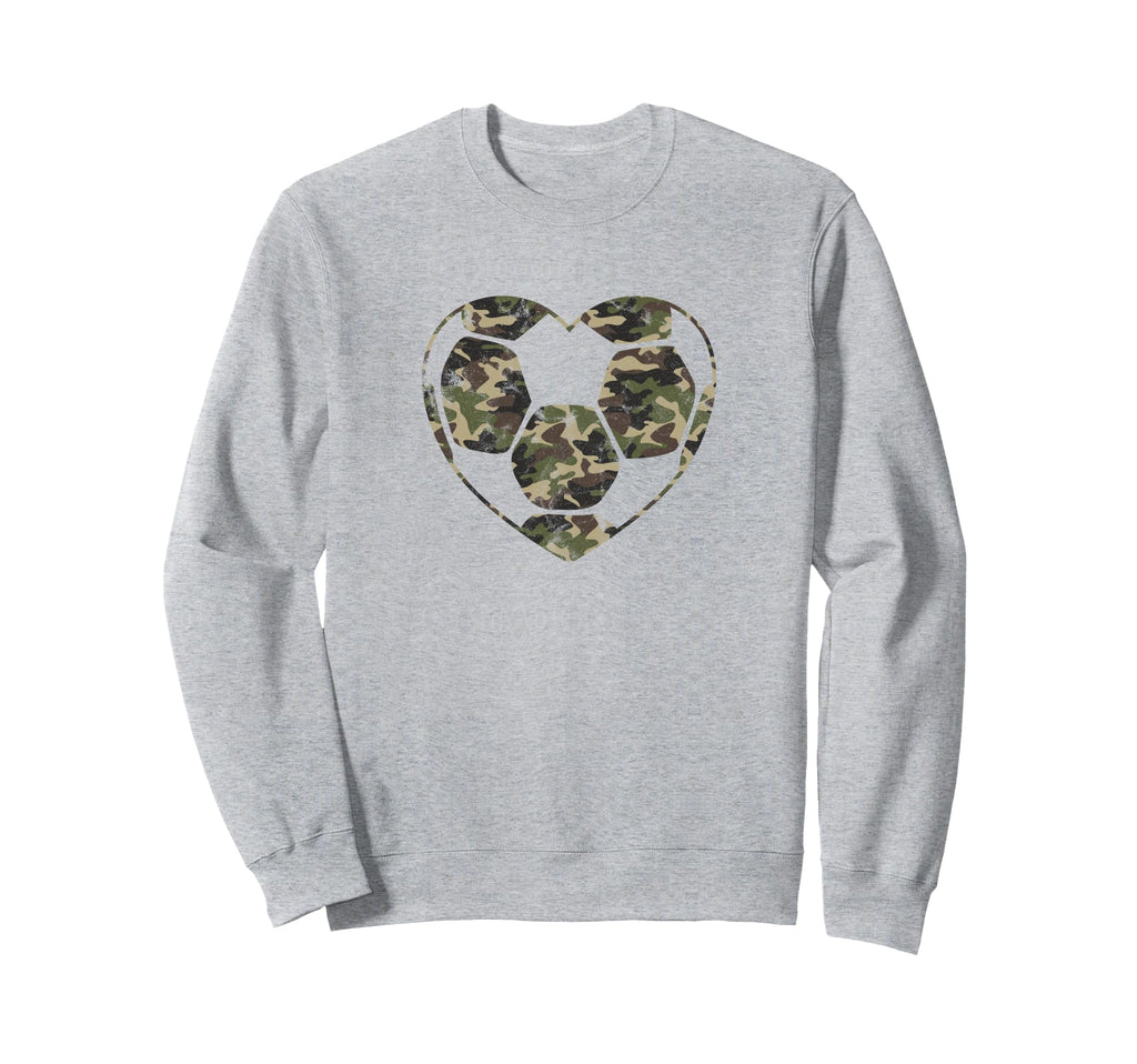 Soccer Ball Camo Heart Mom Fan Sweatshirt - Minimalist Print Men Women