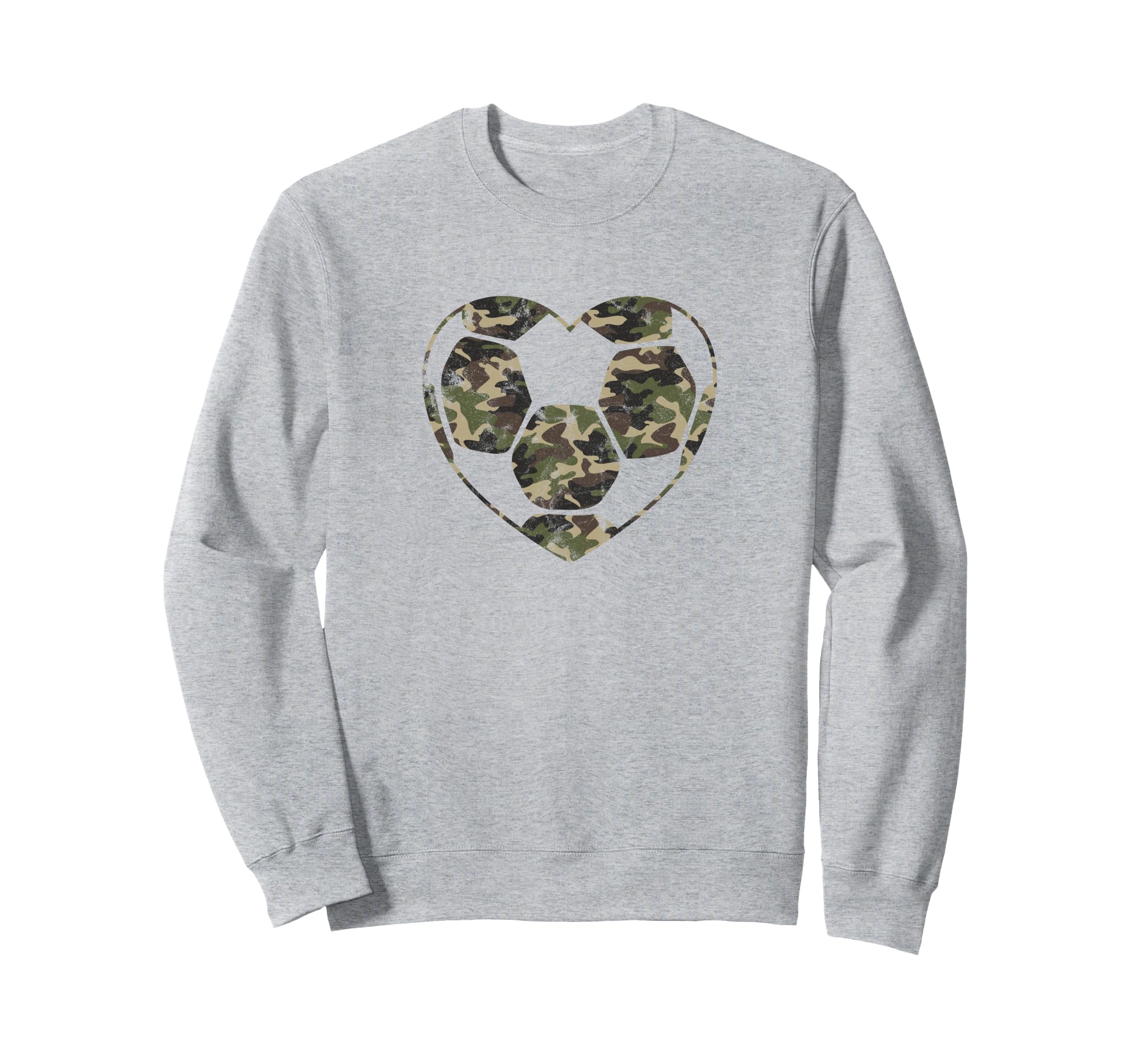 Soccer Ball Camo Heart Mom Fan Sweatshirt - Minimalist Print Men Women