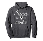 Soccer Auntie Heart Soccer Lovers Hoodie - Graphic Print Men Women