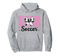 Just Who Loves Soccer Coquette Bow Hoodie - Trendy Graphic for Adults