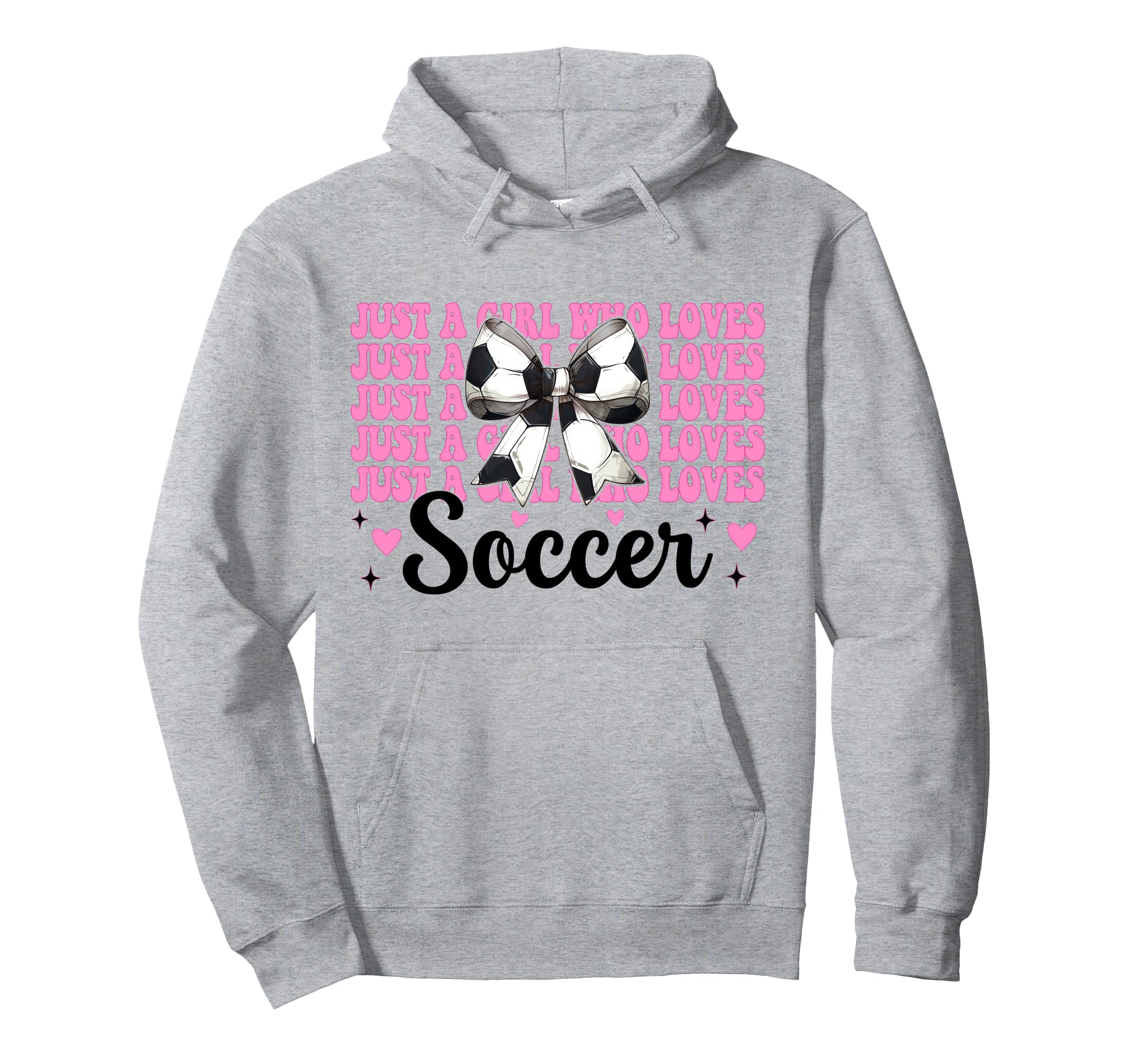 Just Who Loves Soccer Coquette Bow Hoodie - Trendy Graphic for Adults