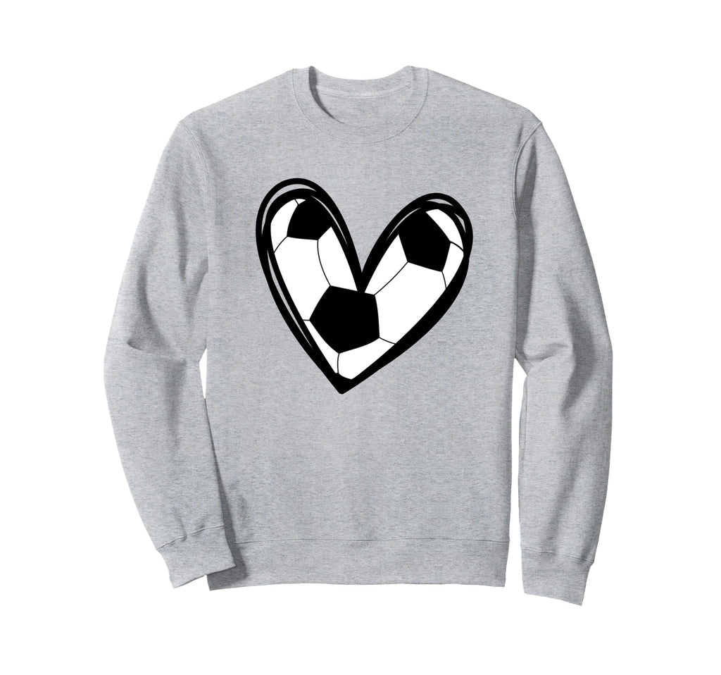 Football Soccer Heart Teen Sweatshirt - Aesthetic Graphic for Adults