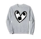 Football Soccer Heart Teen Sweatshirt - Aesthetic Graphic for Adults